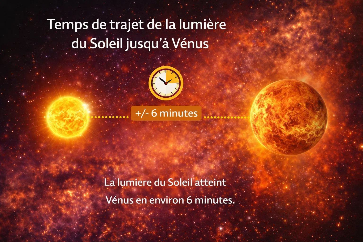 Temps de lumière jusqu’à Vénus